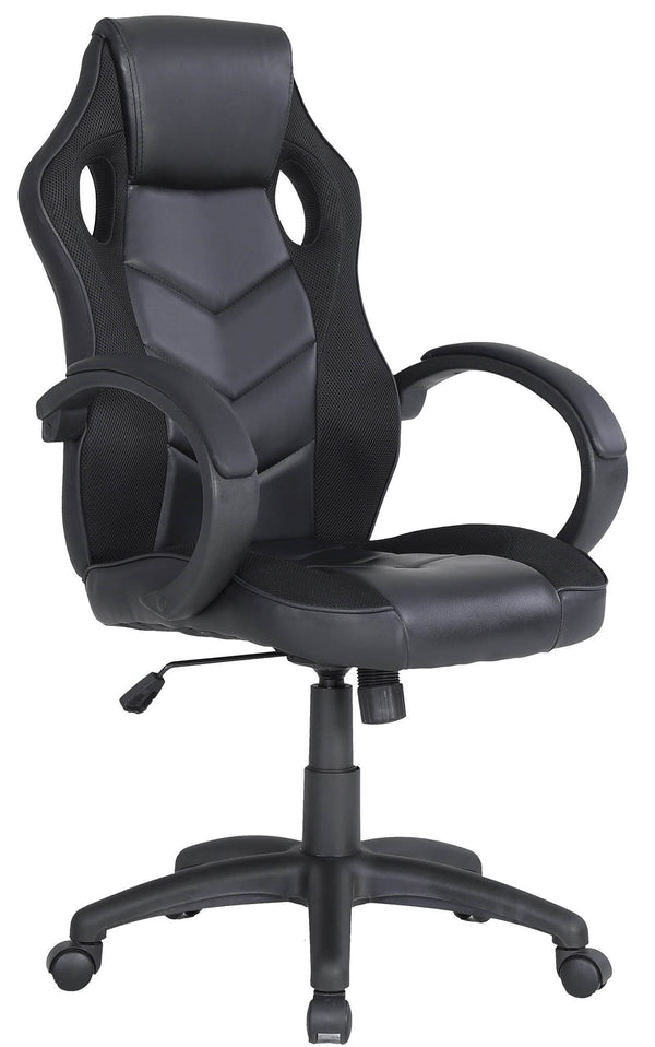 sconto Ergonomischer Gaming-Stuhl 61 x 66 x 116 cm in schwarzem Kunstleder