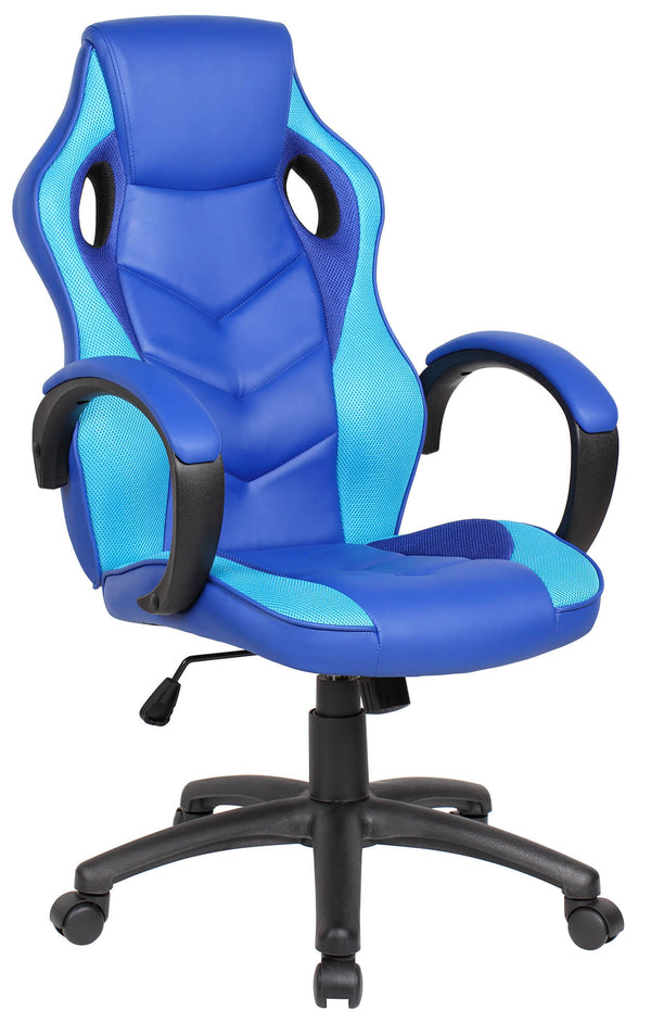 prezzo Ergonomischer Gaming-Stuhl 61 x 66 x 116 cm in blauem und hellblauem Kunstleder
