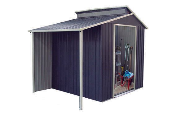 prezzo Gartenbox für Werkzeuge mit Veranda 293 x 129 cm aus grauem Metall