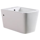 Coppia di Sanitari WC e Bidet Sospesi Filo Muro in Ceramica 36,5x58x33cm Bianco-3