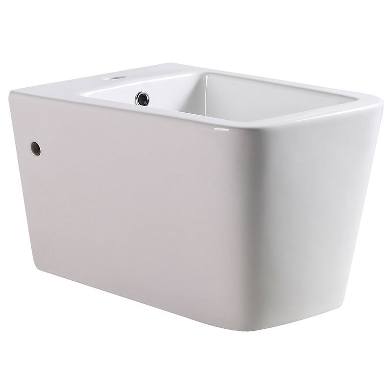 Coppia di Sanitari WC e Bidet Sospesi Filo Muro in Ceramica 36,5x58x33cm Bianco-3