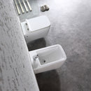 Coppia di Sanitari WC e Bidet Sospesi Filo Muro in Ceramica 36,5x58x33cm Bianco-4