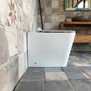 Coppia di Sanitari WC e Bidet a Terra Filo Muro in Ceramica 36,5x56,5x41cm Bianco-5