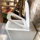 Coppia di Sanitari WC e Bidet a Terra Filo Muro in Ceramica 36,5x56,5x41cm Bianco-8