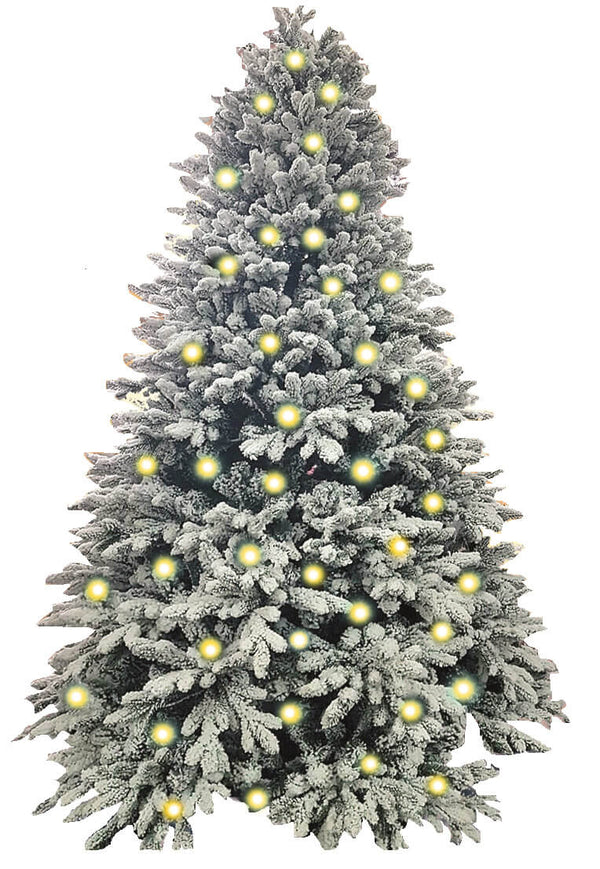Künstlicher schneebedeckter Weihnachtsbaum mit warmweißer LED-Abetone in verschiedenen Größen online