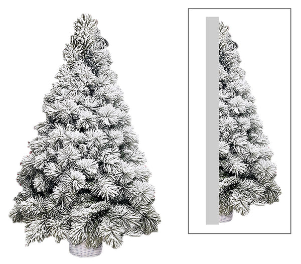 acquista Korb, weißer künstlicher Weihnachtsbaum, schneebedeckte Wand, verschiedene Größen
