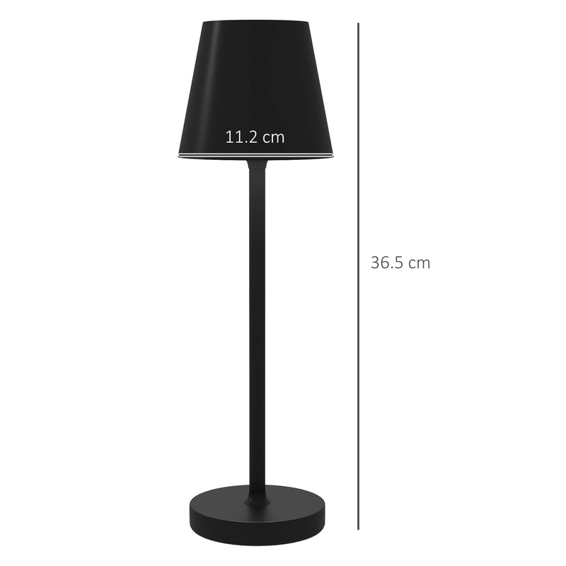 Lampada da Tavolo Portatile Ø11,2x36,5 cm in Acrilico e Metallo Nero-3