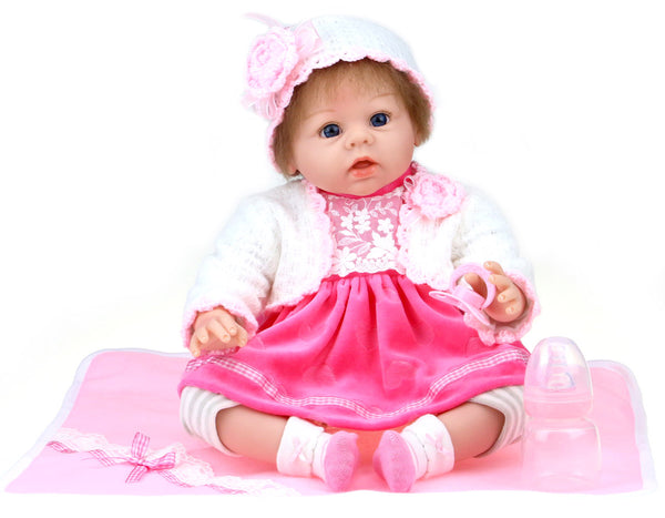 30 cm realistische wiedergeborene weibliche Vinylpuppe sitzend Kidfun Real Baby Lola online