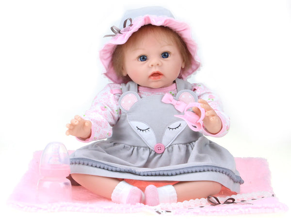 Wiedergeborene weibliche Puppe Realistisches Vinyl 30cm Sitzend Kidfun Real Baby Monique sconto