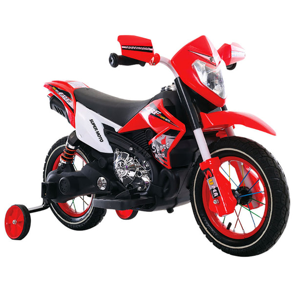 Motorrad Elektromotorrad für Kinder 6V Kidfun Motocross Rot sconto