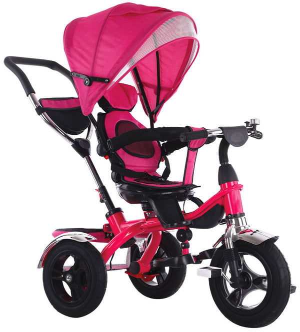 Kidfun Deluxe Pink Dreirad-Kinderwagen mit 360° drehbarem Sitz prezzo
