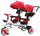 Kidfun Tricygò Roter faltbarer Zwillings-Dreirad-Kinderwagen mit 360° drehbarem Sitz