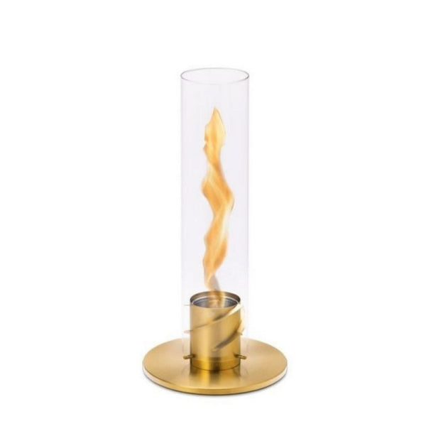 prezzo Ø12x54 cm Bioethanol-Tischlampe aus goldfarbenem Edelstahl