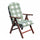 4-Positionen-Sessel aus Buche mit grünem Baumwollkissen 61x75x110 h cm