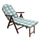 Sessel 4 Relaxpositionen Buche mit Kissen und Verlängerung 84/40x 60x100 h cm in Green Cotton