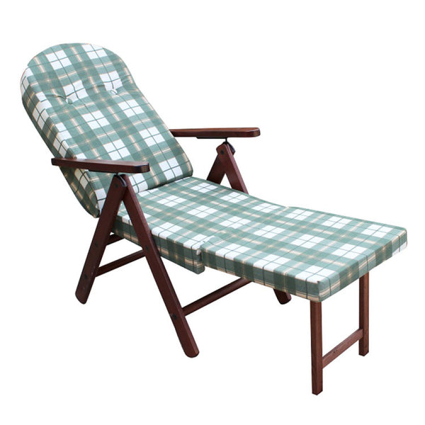 prezzo Sessel 4 Relaxpositionen Buche mit Kissen und Verlängerung 84/40x 60x100 h cm in Green Cotton