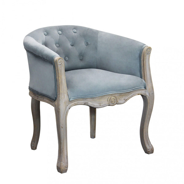 acquista Coreen Sessel aus grauem Samt 61x61x71 h cm in grauem Holz