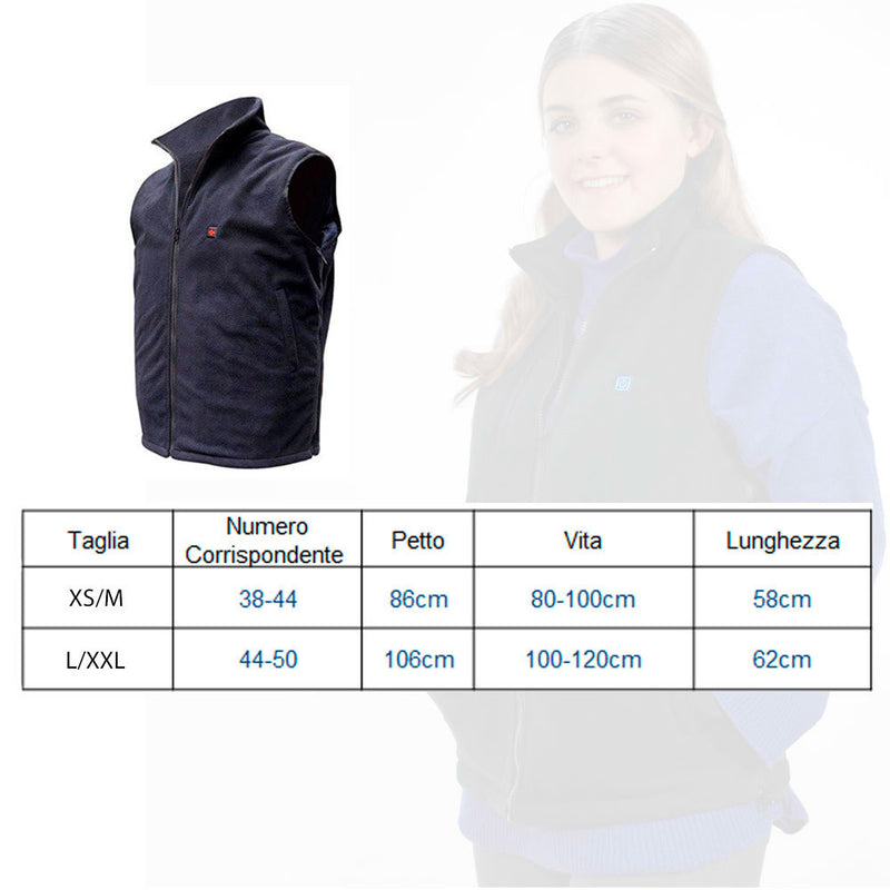 Gilet Riscaldante Unisex 3 Temperature con Powerbank Mediashopping Nero Varie Misure-4