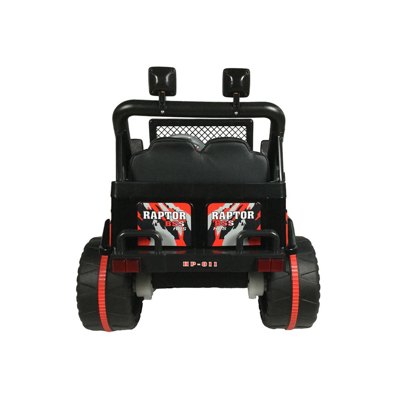Macchina Elettrica per Bambini 12V 2 Posti Happy Kids Fuoristrada Nera-2