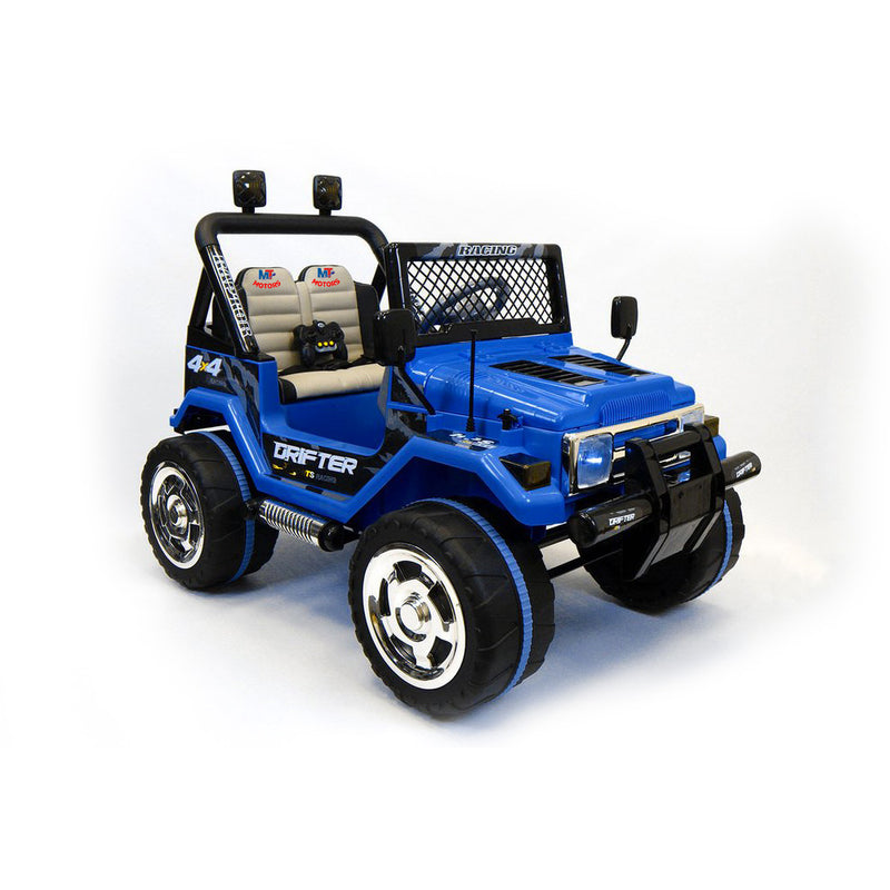 Macchina Elettrica per Bambini 12V 2 Posti Happy Kids Fuoristrada Blu-2