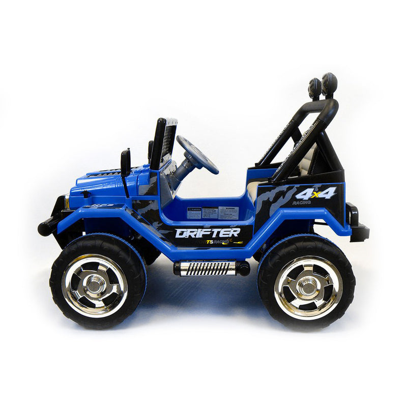 Macchina Elettrica per Bambini 12V 2 Posti Happy Kids Fuoristrada Blu-5