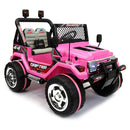 Macchina Elettrica per Bambini 12V 2 Posti Happy Kids Fuoristrada Pink Rosa-1