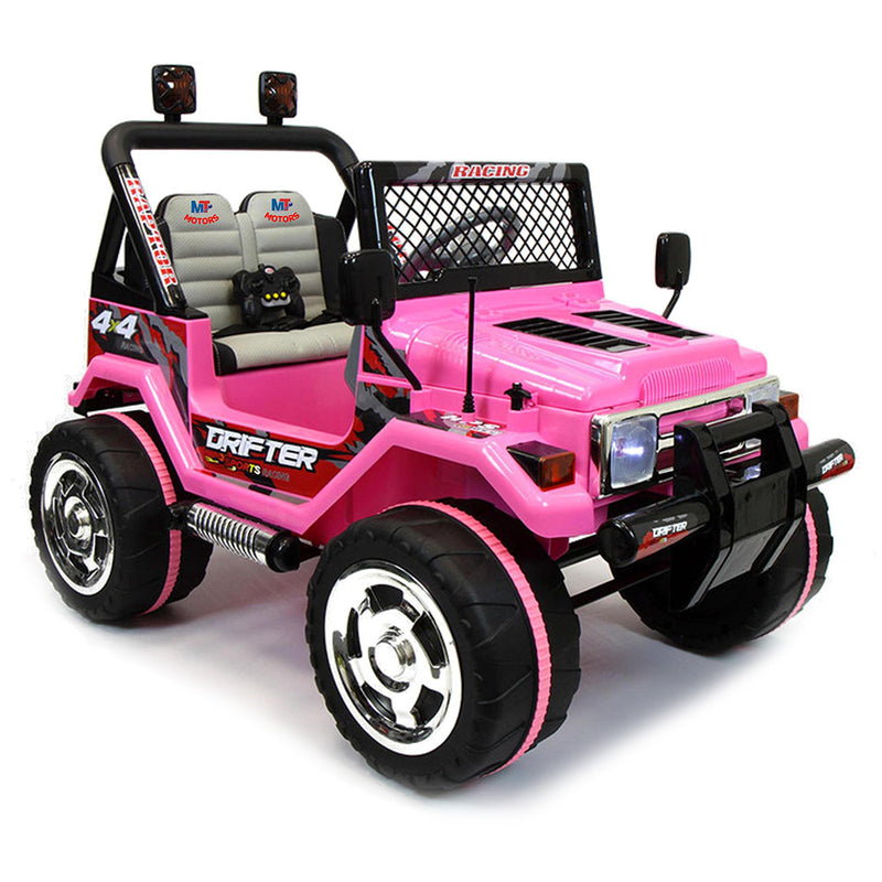Macchina Elettrica per Bambini 12V 2 Posti Happy Kids Fuoristrada Pink Rosa-1