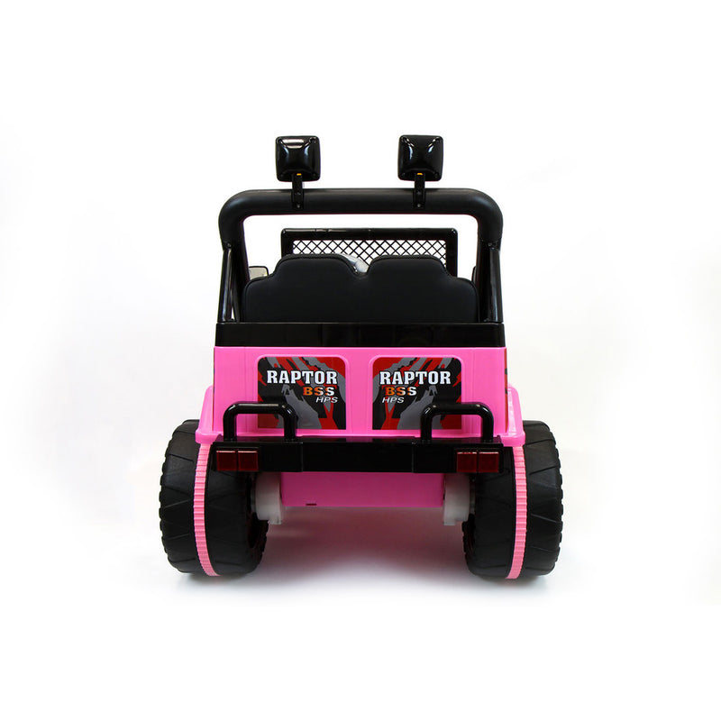 Macchina Elettrica per Bambini 12V 2 Posti Happy Kids Fuoristrada Pink Rosa-4