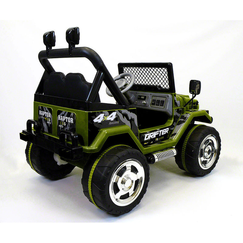 Macchina Elettrica per Bambini 12V 2 Posti Fuoristrada Verde-2
