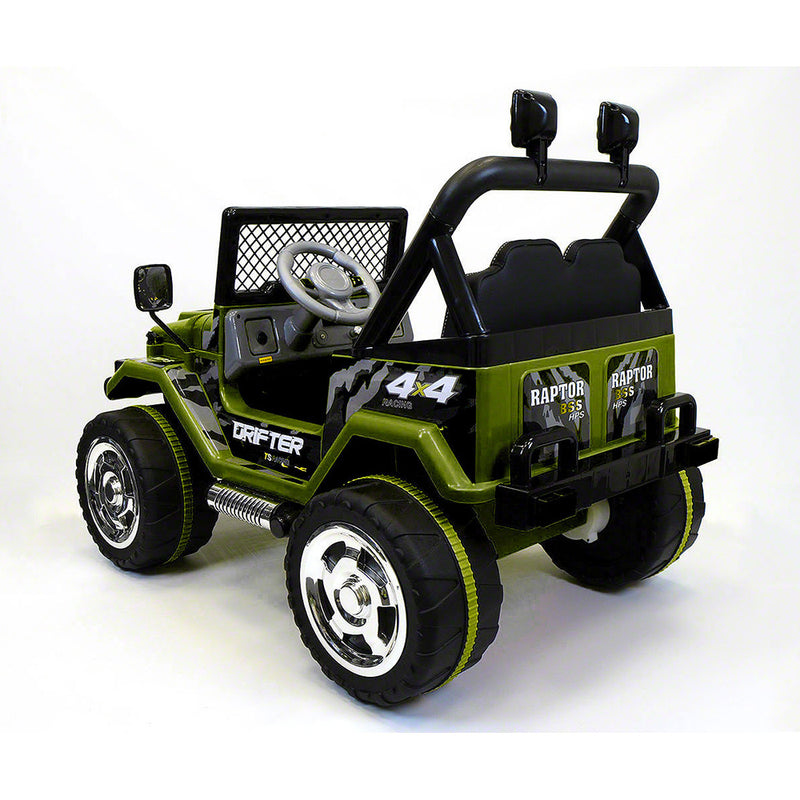Macchina Elettrica per Bambini 12V 2 Posti Fuoristrada Verde-3