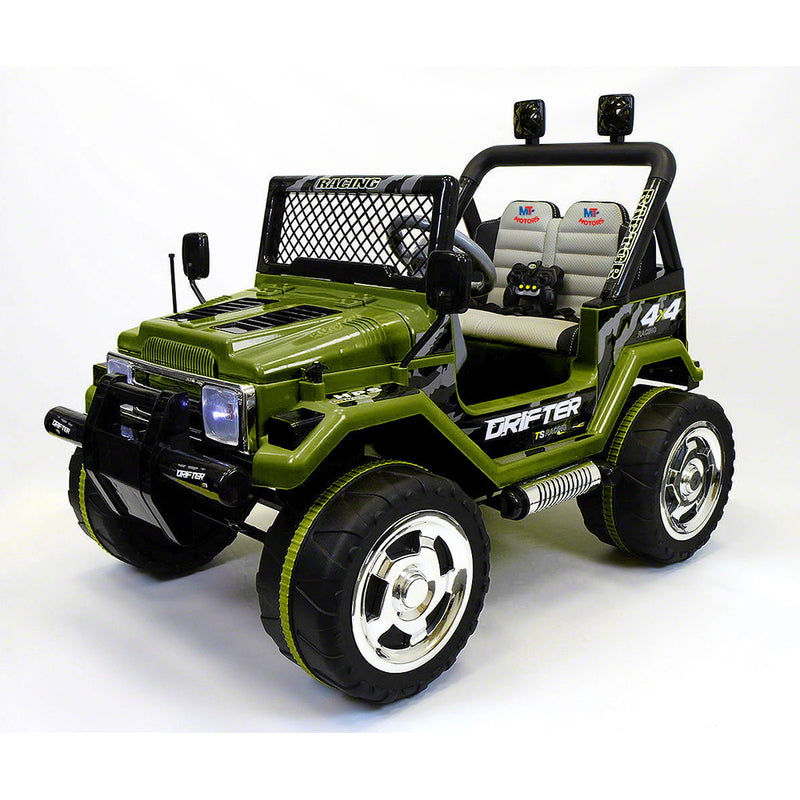 Macchina Elettrica per Bambini 12V 2 Posti Fuoristrada Verde-4