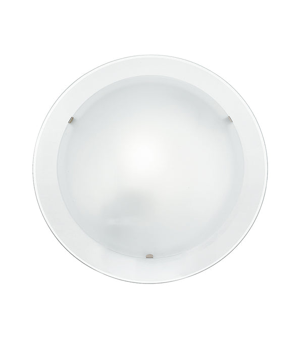 Runde Deckenleuchte Double Satin White Glass Transparenter Rand Moderne Lampe E27 Environment I-061228-7 prezzo