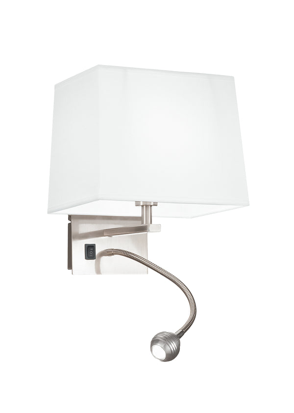 online Aufsatz-Leselampe Flexibler Aluminium-LED-Lampenschirm aus weißem Stoff 3 Watt E14 Natürliches Umgebungslicht I-090111-5E