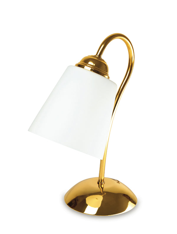 sconto Lume Lampenschirm Geblasenes Glas Gold Metall Klassische Tischlampe E14 Umwelt I-1162/L