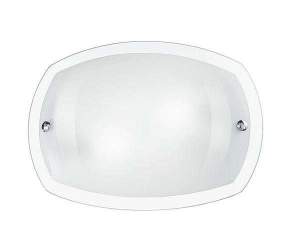 Deckenleuchte Glänzend Weiß Glas Transparenter Rand Moderne Lampe E27 Umwelt I-180/00112 online