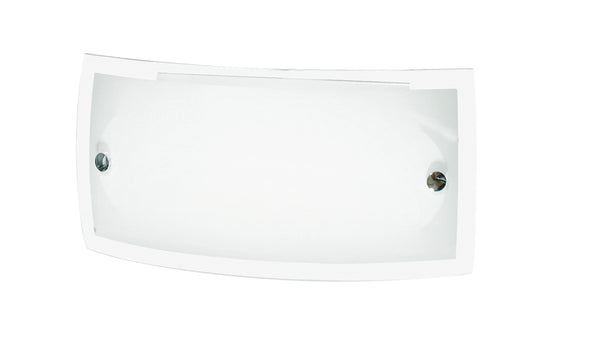 Wandleuchte Glänzend Weiß Glas Transparenter Rand Wandleuchte Modern E27 Umwelt I-180/00812 prezzo