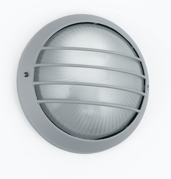 Deckenleuchte mit rundem silbernem Aluminiumgitter-Außendiffusor E27 Intec I-3074L sconto