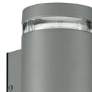 Applique Cilindrica Alluminio Silver Fasce Trasparenti Tenuta Stagna GX53 Luce Fredda Intec I-6046-2