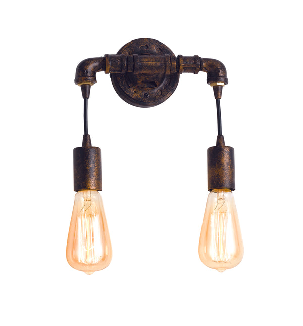 acquista Rustikale Vintage Wandlampe aus gealtertem Metall mit Applikation E27 Environment I-AMARCORD-AP2