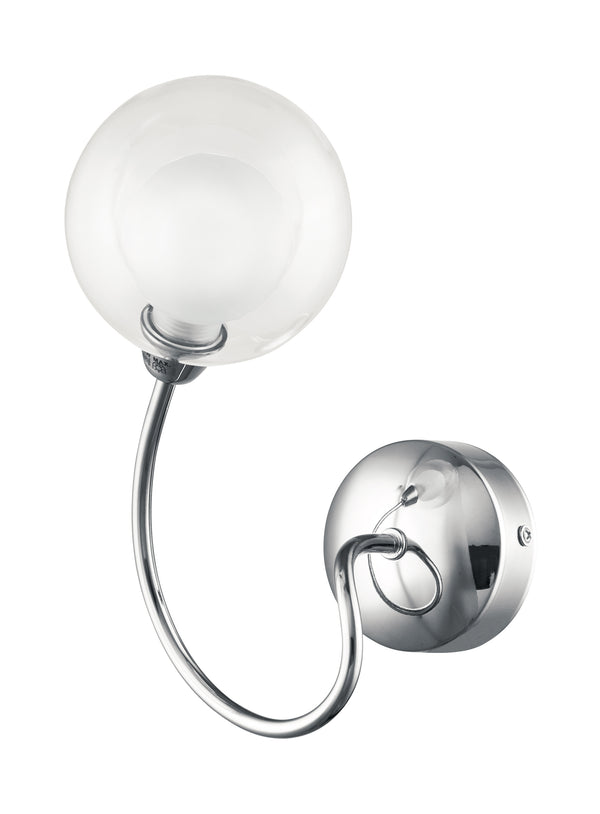 online Wandleuchte Verchromtes Metall Kugelförmige Lampenschirme Transparentes und weißes Glas Moderne Lampe G9 Umwelt I-BLOG-AP1