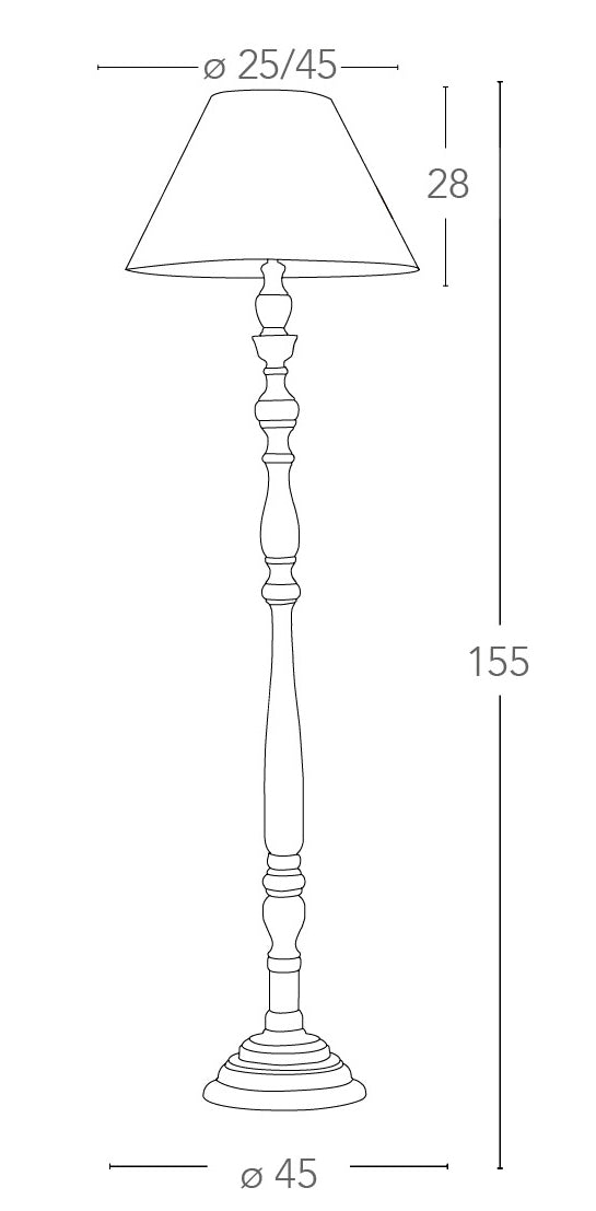 Stehlampe 155 cm in Holz 60W E27 I-BOUTIQUE/PT prezzo