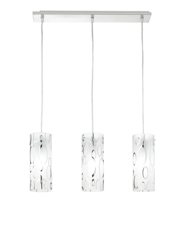 prezzo Aufhängung 3 zylindrische Leuchten Weiß Glas Chrom Bubbles Modern Interior E27 Environment I-BUBBLE/S3