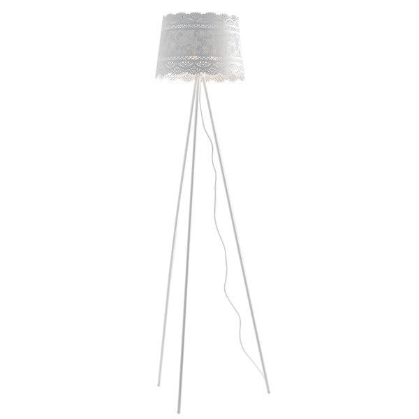 Stehlampe Stativ Matt Weiß Lampenschirm Perforierte Spitze Stehlampe Moderne E14 Umgebung I-CLUNY-PT40 sconto