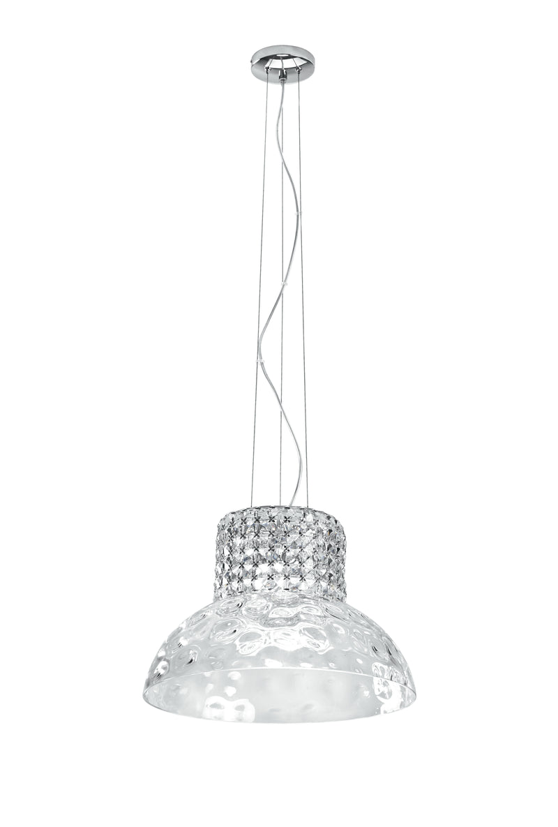 Sospensione Elegante Vetro Decorato Cristalli K9 Lampadario Moderno G9 Ambiente I-DANZA/S42-1