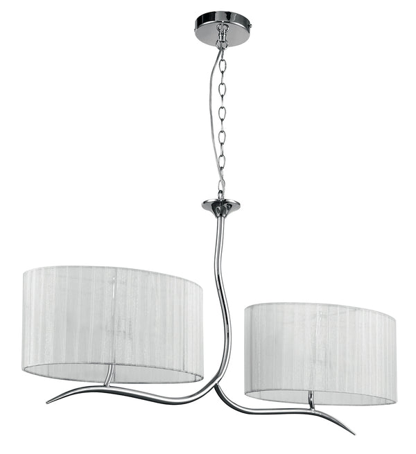 sconto Kronleuchter aus Metallzweig mit weißen Organza-Lampenschirmen Modernes Interieur E27 Environment I-DELUXE/2