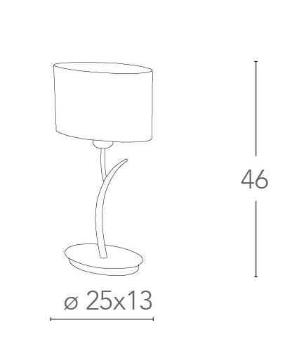Lampada da Tavolo Moderna Ramo Metallo paralume Organza Bianca E27 Ambiente I-DELUXE/L-4