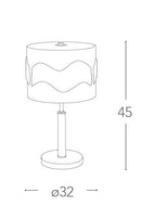 Lampada da Tavolo Similpelle Bianca Fascia Cristalli K9 Moderna E27 Ambiente I-ECLIPSE/LG1-4