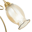 Lumetto Oro Elegante paralume Floreale Vetro decoro Cristallo K9 Lampada da tavolo Classica E14 Ambiente I-ELY/L1-2