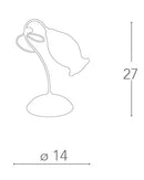 Lumetto Oro Elegante paralume Floreale Vetro decoro Cristallo K9 Lampada da tavolo Classica E14 Ambiente I-ELY/L1-4