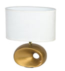 Abat jour fusto Forato Ceramica Oro paralume Tessuto Bianco Lampada Moderna E27 Ambiente I-EOLO/L 35-1